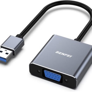 BENFEI Adattatore USB a VGA, Convertitore da USB 3.0 a VGA da maschio a femmina[Scocca in Alluminio]