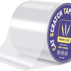 IPORLEER Protezione Graffi Gatto, Più spesso Nano Nastro da Addestramento per Gatti, Autoadesive Trasparente PVC Anti-Graffio Protector per Gatti e Cani, Protezione per Divano e Mobili (7X300 cm)