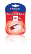 Verbatim 49814 16GB Store n Go Swivel USB 2.0 Drive - Red