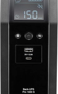 APC by Schneider Electric Back UPS PRO BR1600SI Gruppo di Continuità UPS, 1600VA, 8 IEC Outlets, LCD Interface, Onda Sinusoidale Pura in Uscita