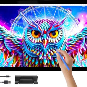 Crafts & Co® Tavoletta Luminosa A3 per Disegnare | Lavagna Luminosa LED A3 Dimmerabile Ultra Sottile | con Luminosità Regolabile e Cavo USB | per Disegno, Abbozzare, Progezzione, Tattoo | 470 x 345 mm