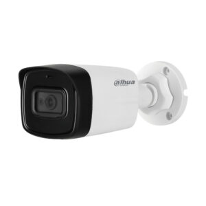 Camera bullet HDCVI serie PRO con Smart IR di 80 m per esterni. CMOS 1/2,7” di 5MP a 20ips. Uscita dual HDCVI/CVBS commutabile dal telecomando DAHUA-498. Ottica fissa di 2,8 mm (98°). 0,02 lux. Filtro ICR. OSD, AWB, AGC, BLC, HLC, WDR digital, 2D-NR. Incorpora microfono. IP67. Supporta 3AXIS. 12V CC. UTC.