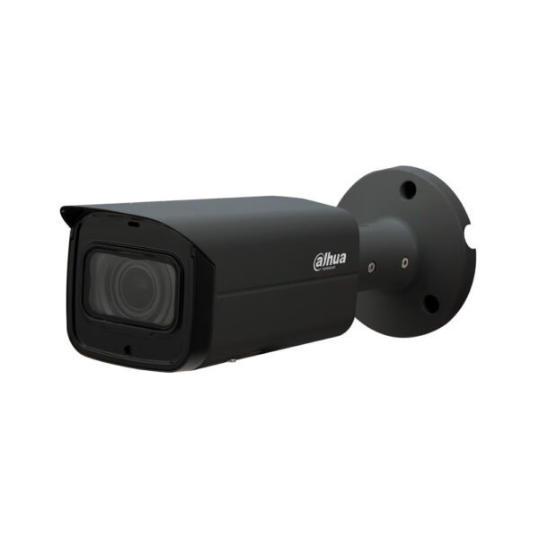 Camera bullet IP con Smart IR di 60 m per esterno. CMOS 1/3” di 4 megapixel. H.265+ / H.265 / H.264+ / H.264 / MJPEG. Stream dual. Risoluzione di fino a 4MP a 20 ips. Ottica motorizzata di 2,7 ~ 13,5 mm (H: 104°~28°, V: 72°~20°). 0,03/0,3 lux. Filtro ICR. OSD, AWB, AGC, WDR real 120dB, 3D-DNR, ROI, videosensore e privacy mask, modalità specchio. Rilevamento intelligente (IVS). Slot MicroSD. Onvif. IP67, Lightning-proof 2KV. 3AXIS. 12V CC. PoE+.