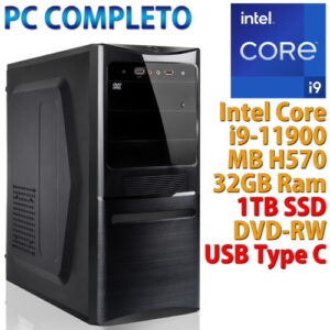 Computer Assemblato Intel Core i9-11900 H570 Ram 32GB SSD 1TB NVMe DVD-RW USB Type C