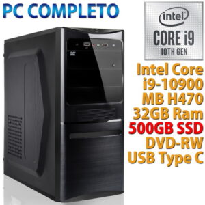 Computer Assemblato Intel Core i9-10900 H470 Ram 32GB SSD 500GB NVMe DVD-RW USB Type C