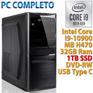 Computer Assemblato Intel Core i9-10900 H470 Ram 32GB SSD 1TB NVMe DVD-RW USB Type C