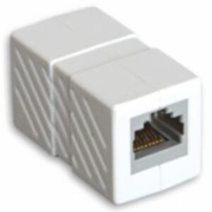 Giuntura RJ45 UTP femmina/femmina.Senza schermatura. Plastica ABS. Colore bianco.