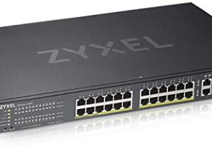 GS1920-24HP v2 - NebulaFlex Switch Web Managed 24 porte Gigabit PoE (erogazione PoE fino a 375W) + 4 porte Dual Gigabit - IPv6, VLAN, QoS, IGMP - Rack - FREE Nebula Basic Cloud Management