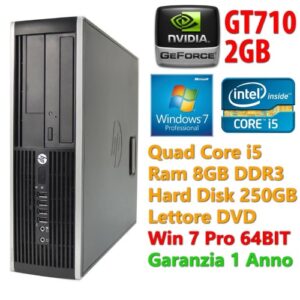 HP ELITE 8100 SFF INTEL I5/8GB/250GB/DVD/VGA 2GB/WIN 7 COA