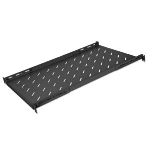 Mensola 19" fissa con Profondità Regolabile da 750 a 950 mm 1U Nero