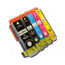 Kit 5 cartucce compatibili per Epson T2621 T2631 T2632 T2633 T2634