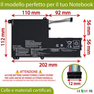 Batteria L15L3PB0 per Lenovo IdeaPad 330S-14AST – 11.25-11.4V, 4670mAh, 52.5Wh