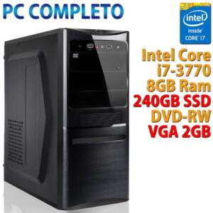 Computer Assemblato Intel Core i7-3770 Ram 8GB SSD 240GB DVD-RW GT 710 USB 3.0