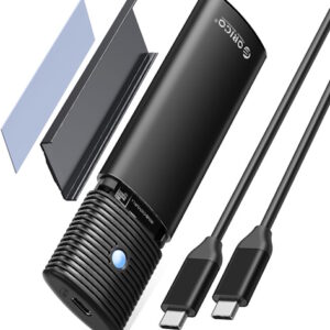 ORICO Case M.2 NVMe SATA SSD, Enclosure Alluminio Adattatore USB3.2 Gen2 10Gbps PCIe NVMe, 5 Gbps SATA M-Key (B+M Key), Supporto UASP Trim, Lettore M2 per SSD Size 2242/2260/2280- PWDM2-BK
