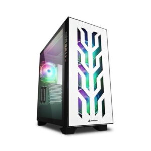 SHARKOON Case RELITE SHARK CA300T Midi-Tower Mini-ITX, Micro-ATX, ATX, E-ATX 1 Porta USB 3.1 Colore Bianco (Finestrato)