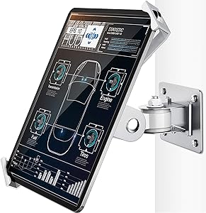 AboveTEK Supporto da Parete per Tablet - Per Tablet da 7-11 Pollici/iPad/Galaxy Tab/Slate/Fire e altro - Blocco e Chiave di Sicurezza Antifurto - Relogazione Verticale e Orizzontale