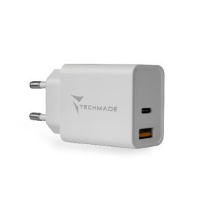 Techmade CARICATORE 1 TYPE-C + 1 USB 18W