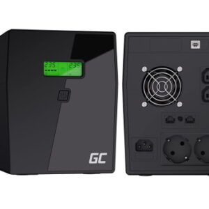 Green Cell® Gruppo di continuità UPS Potenza 2000VA (1400W) 230V Alimentatore protezione da sovratensioni line interactive AVR Onda sinusoidale pura USB/RJ45 2X Schuko 3X IEC Uscite con Display LCD