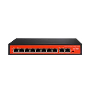 WITEK Switch PoE no gestionable de 8 PoE + 2 Ethernet Gigabit 8 porte PoE 10/100 Mbps. 2 porte RJ45 Gigabit. 120W di
erogazione PoE totale. Supporta 802.3af/at/bt PoE.
Modalità CCTV fino a 250 m. Watchdog PoE. Plug & Play senza alcuna configurazione