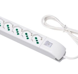 Multipresa 1,5m 3G1 S17 6P40, con interruttore, colore bianco